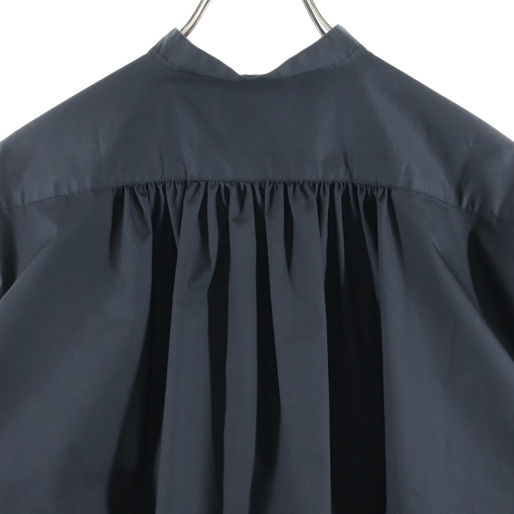HYKE(ハイク) 21SS FISHERMAN SHIRT ハーフボタン ポリエステル混半袖シャツ ブラウス ブラック レディース