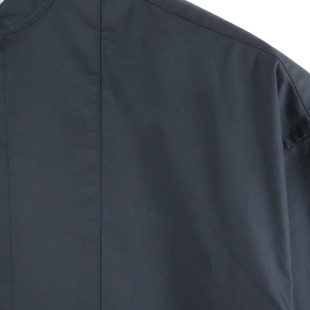 HYKE(ハイク) 21SS FISHERMAN SHIRT ハーフボタン ポリエステル混半袖シャツ ブラウス ブラック レディース