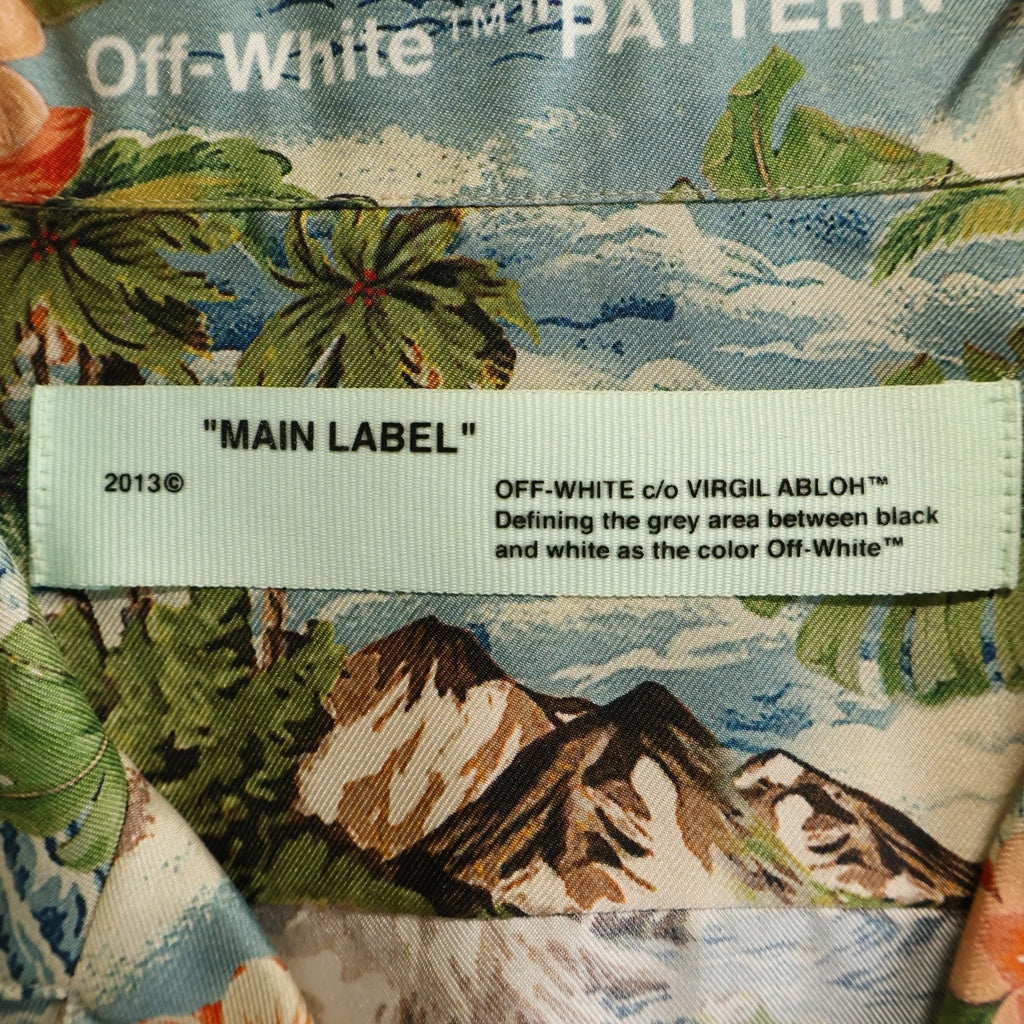 OFF-WHITE(オフホワイト) 18SS TROPICAL PRINT SHIRT トロピカル総柄プリント 半袖シルクハワイアンシャツ アロハ OMGA049S18868008