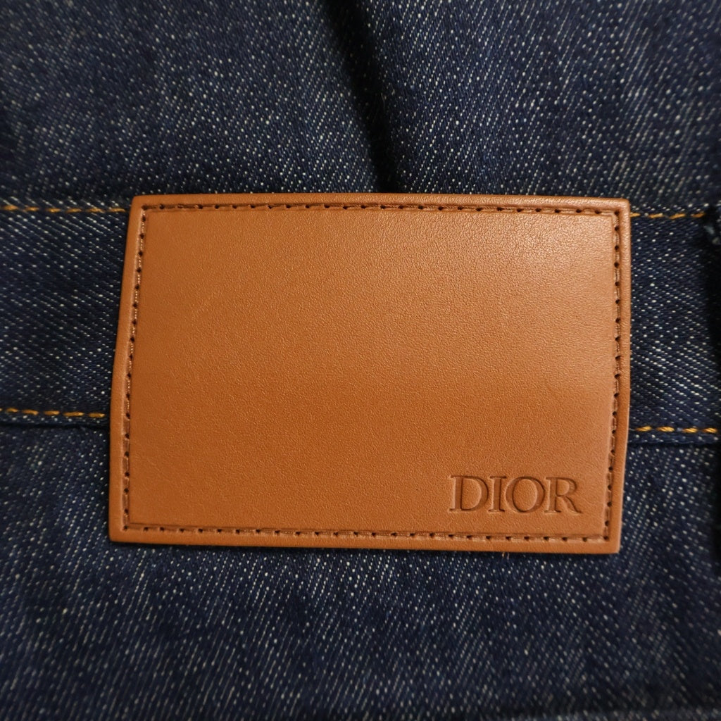 Christian Dior(クリスチャンディオール) SLIM 17 REGULAR ロールアップ オブリークデザイン ボタンフライ ストレートデニムパンツ ジーンズ インディゴ 193DS10C226X