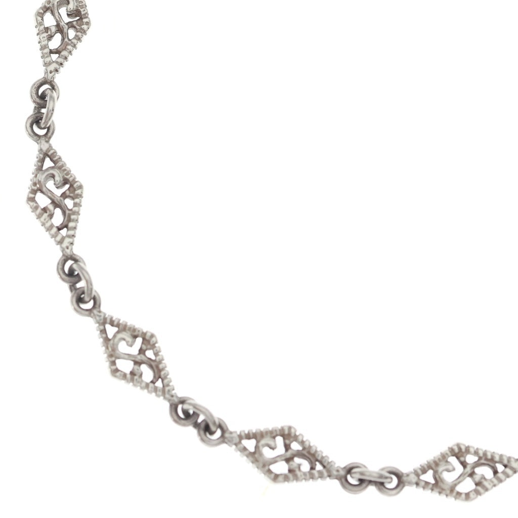 NO BRAND(ノーブランド) LOVE&HATE (ラブアンドヘイト) ダイヤモンドデザイン チェーンネックレス シルバー