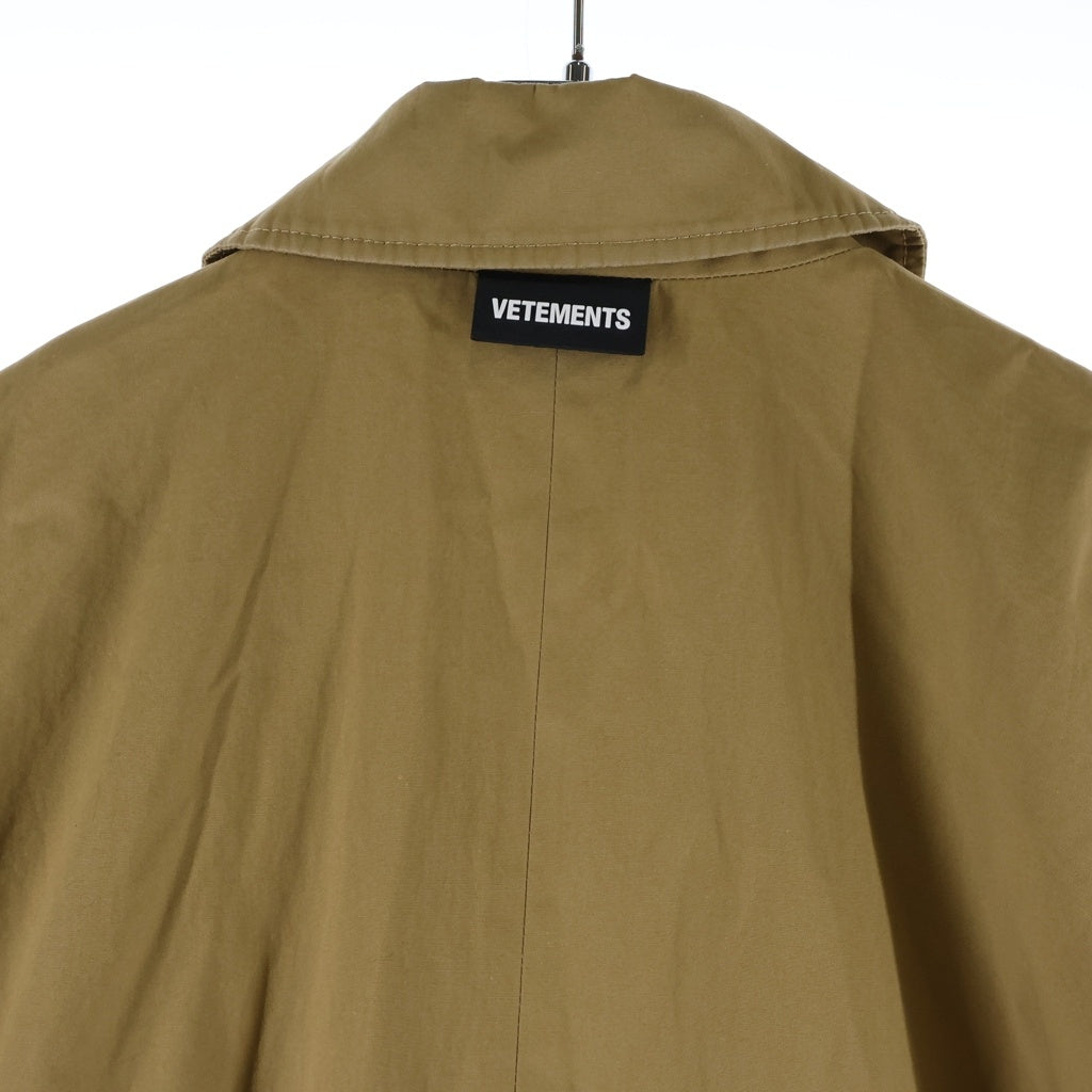 VETEMENTS(ヴェトモン) コットン ステンカラー トレンチコート ベージュ UA52CO220C