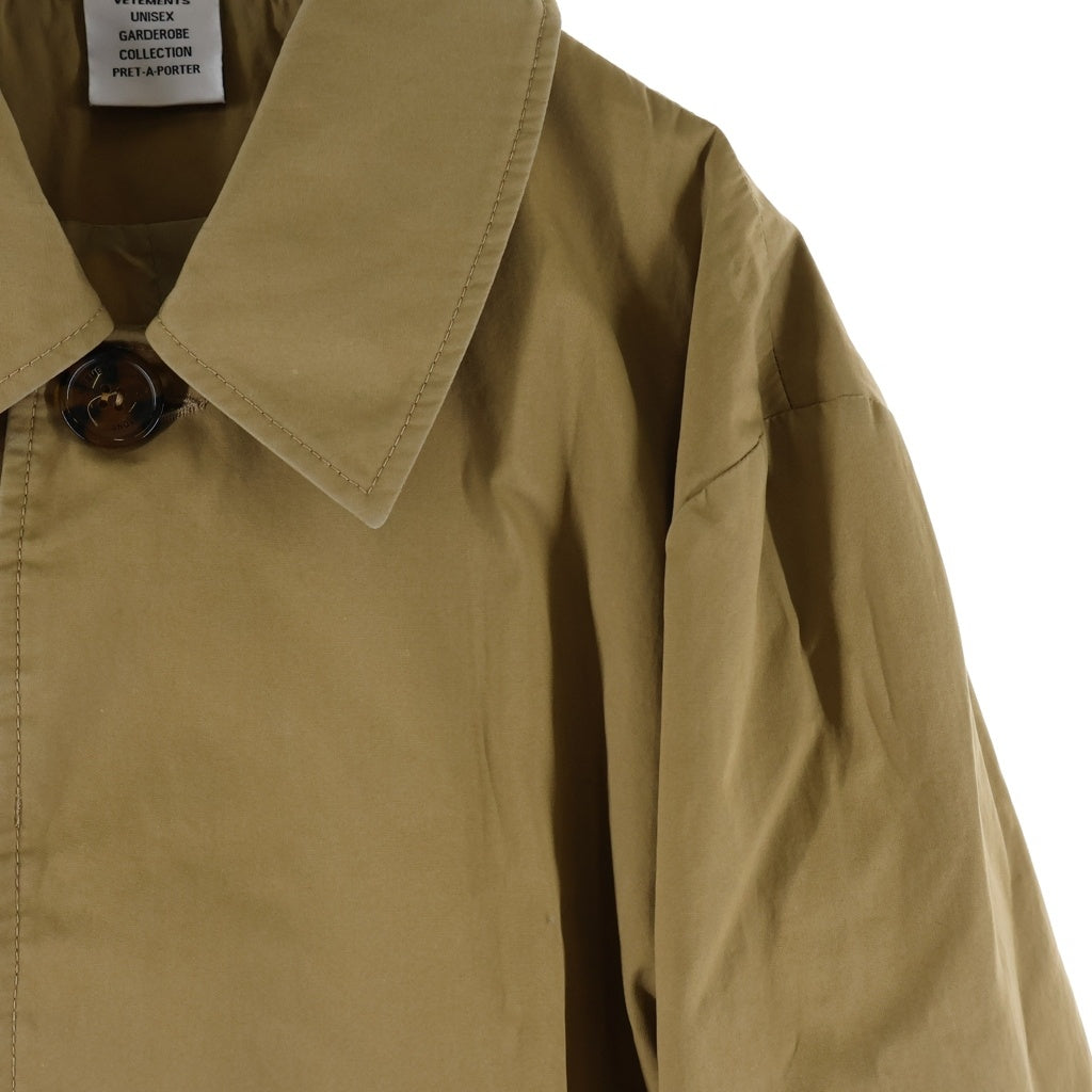 VETEMENTS(ヴェトモン) コットン ステンカラー トレンチコート ベージュ UA52CO220C