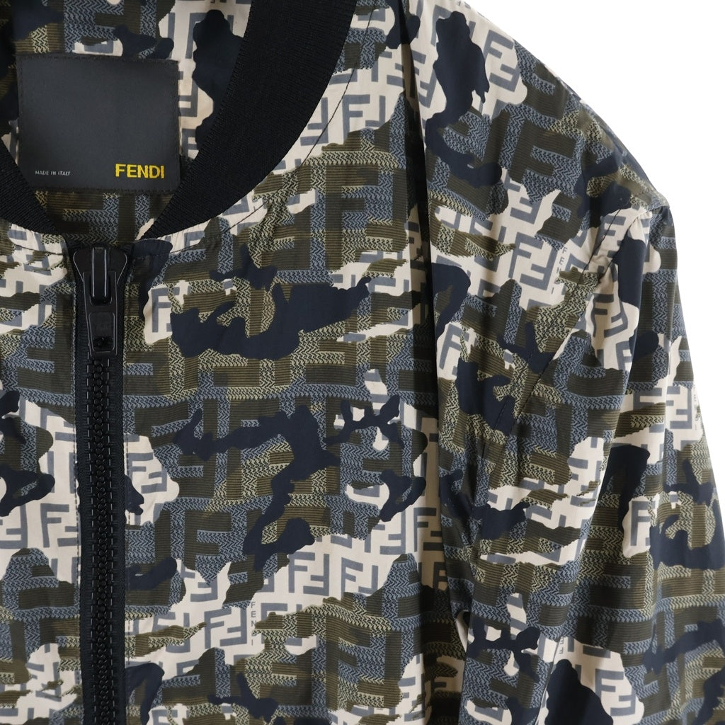 FENDI(フェンディ) ズッカ総柄 カモ柄ジャケット ジップアップブルゾン カーキ