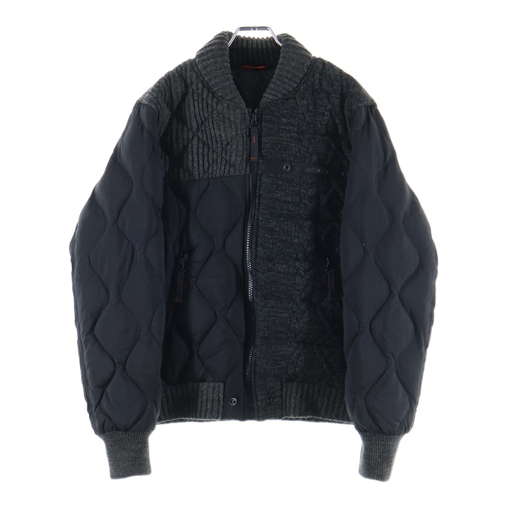 DIESEL(ディーゼル) K-BOOMS JACKET 異素材切替 ジップアップダウンジャケット ブラック/グレー