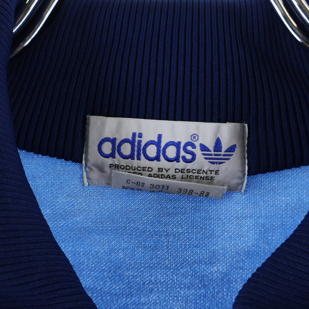 adidas(アディダス) 70-80S VINTAGE ヴィンテージ デサント製 トレフォイルロゴ サイドスリーストライプ トラックジャケット ブルー ADS-4F