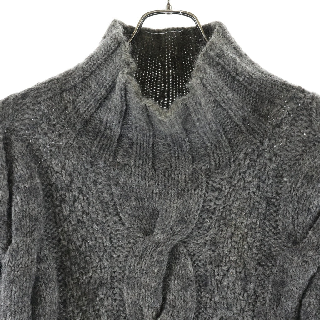 UNDERCOVER(アンダーカバー) 97‐98AW LEAF期 リーフ期 ハイネック ウール ケーブルニット セーター グレー UK-7W-KN-22