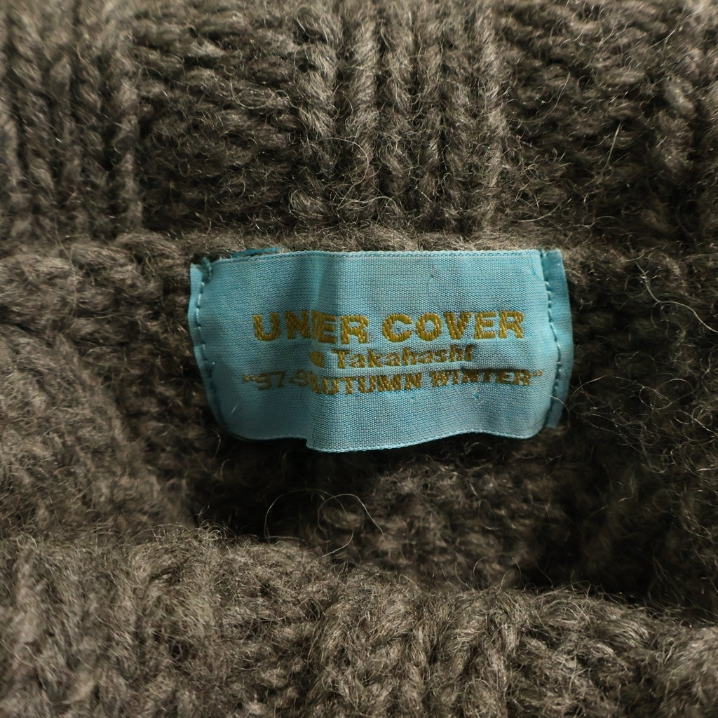 UNDERCOVER(アンダーカバー) 97‐98AW LEAF期 リーフ期 ハイネック ウール ケーブルニット セーター グレー UK-7W-KN-22