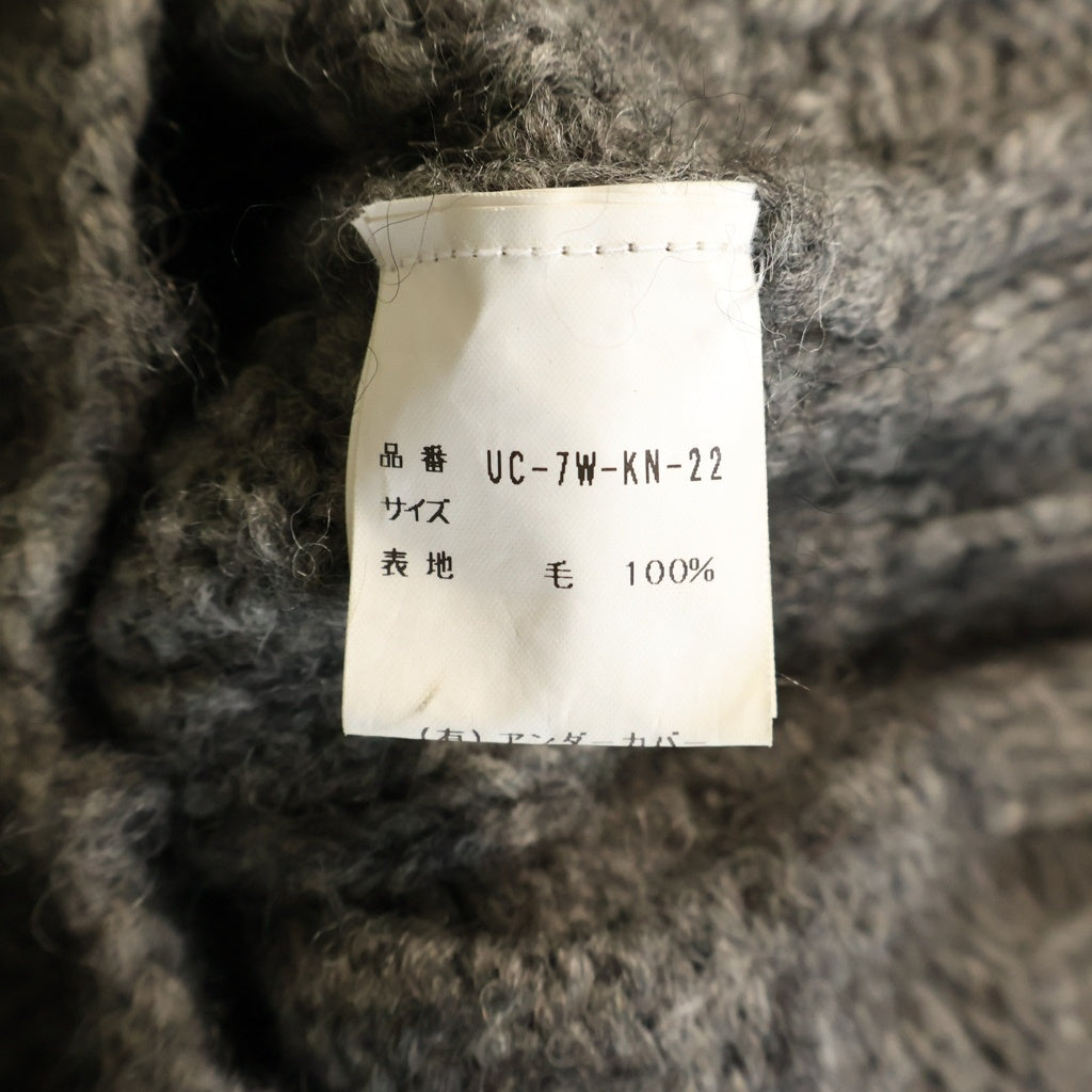 UNDERCOVER(アンダーカバー) 97‐98AW LEAF期 リーフ期 ハイネック ウール ケーブルニット セーター グレー UK-7W-KN-22