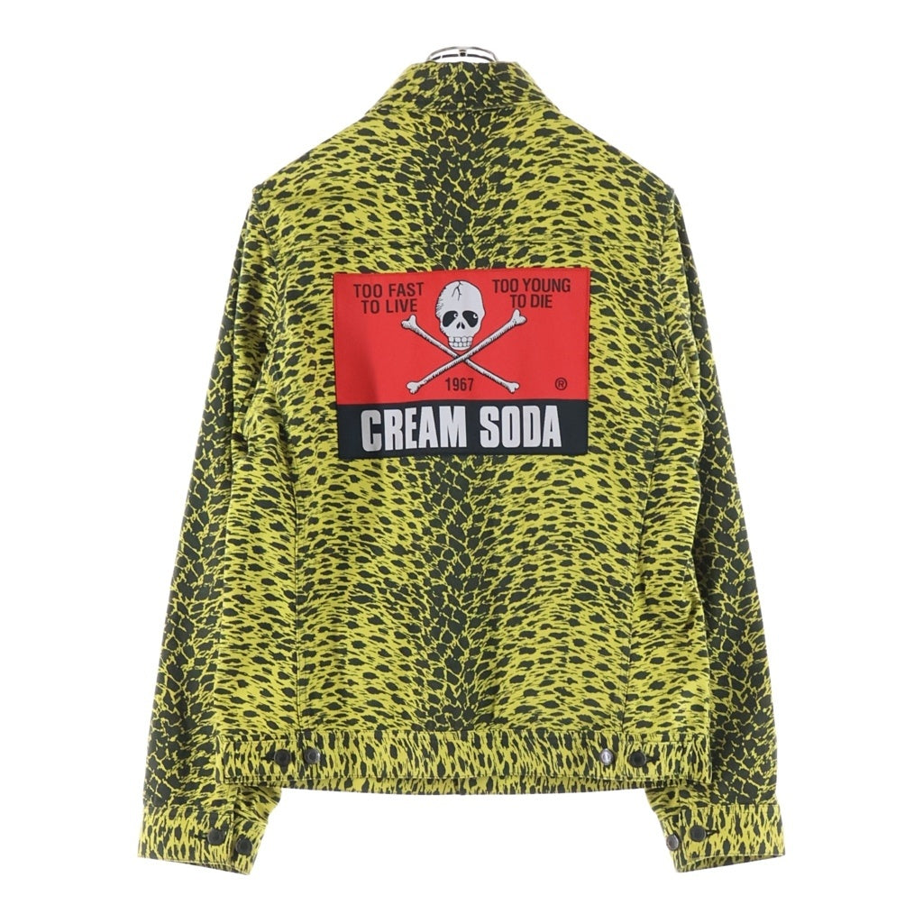 UNDERCOVER(アンダーカバー) 18SS ×CREAM SODA クリームソーダ レオパード柄 カツラギ デニムジャケット ブルゾン イエロー UCU4208-1