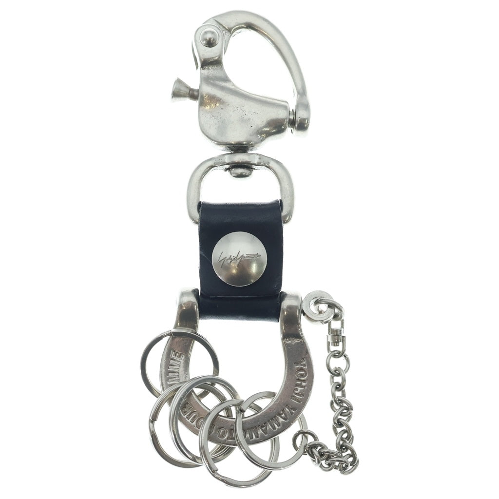 Yohji Yamamoto(ヨウジヤマモト) BRASS/IRON YY SIGUNATURE CARABINER シグネチャー入り スナップボタン付き カラビナ シルバー/ブラック HP-A87-949-2-03
