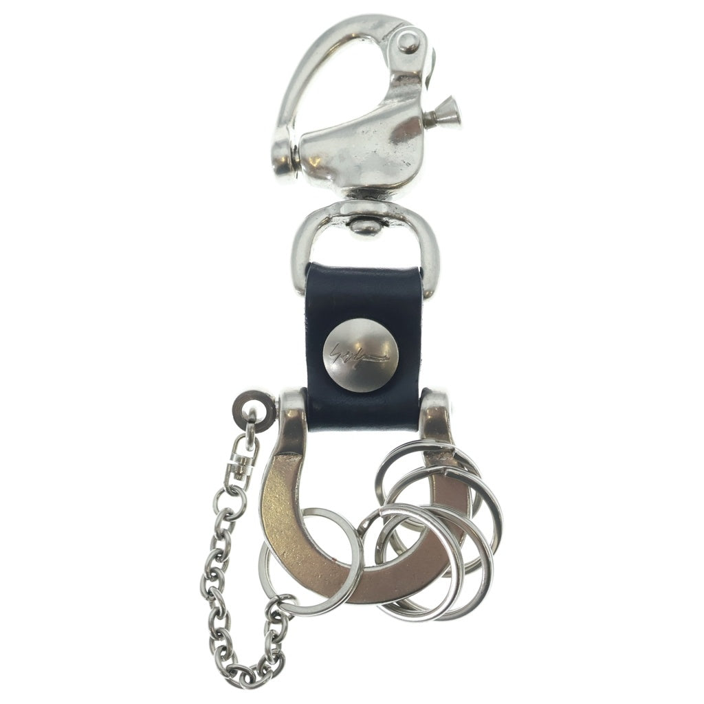 Yohji Yamamoto(ヨウジヤマモト) BRASS/IRON YY SIGUNATURE CARABINER シグネチャー入り スナップボタン付き カラビナ シルバー/ブラック HP-A87-949-2-03