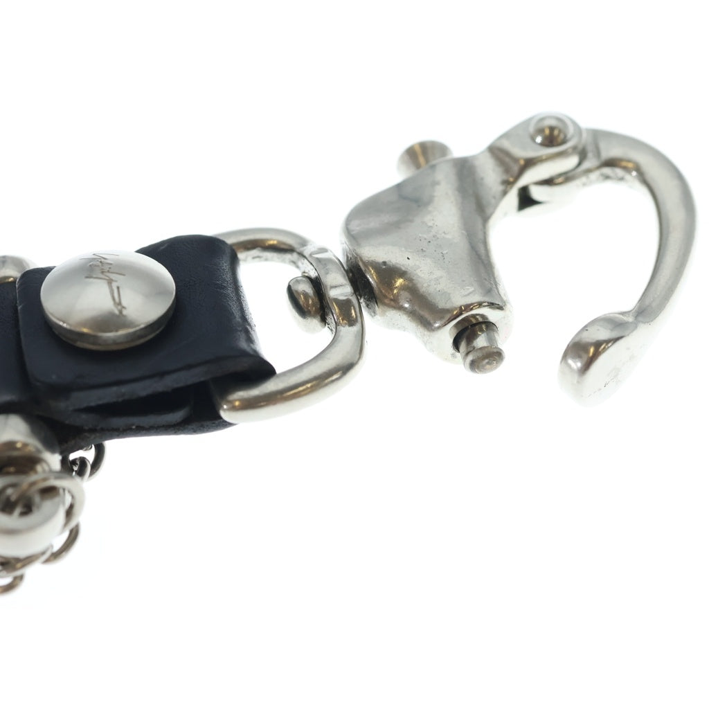 Yohji Yamamoto(ヨウジヤマモト) BRASS/IRON YY SIGUNATURE CARABINER シグネチャー入り スナップボタン付き カラビナ シルバー/ブラック HP-A87-949-2-03