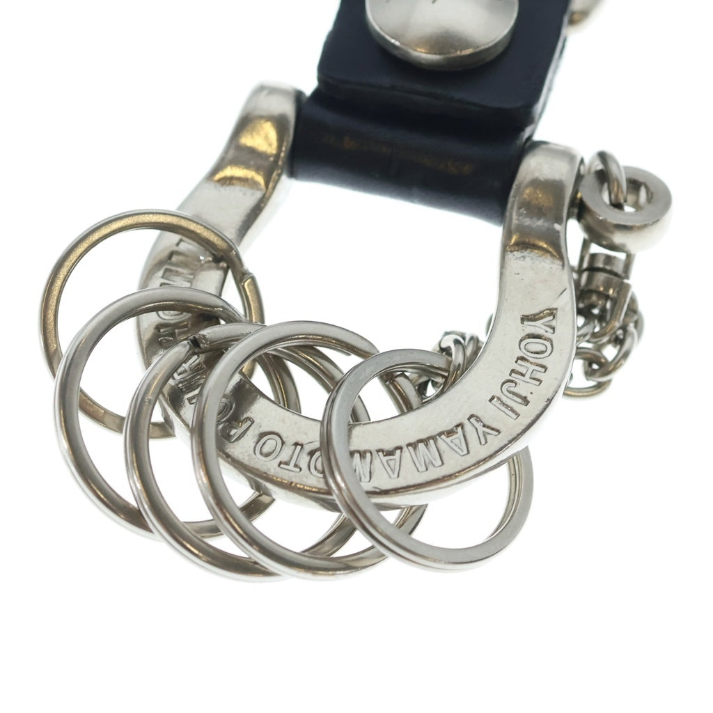 Yohji Yamamoto(ヨウジヤマモト) BRASS/IRON YY SIGUNATURE CARABINER シグネチャー入り スナップボタン付き カラビナ シルバー/ブラック HP-A87-949-2-03