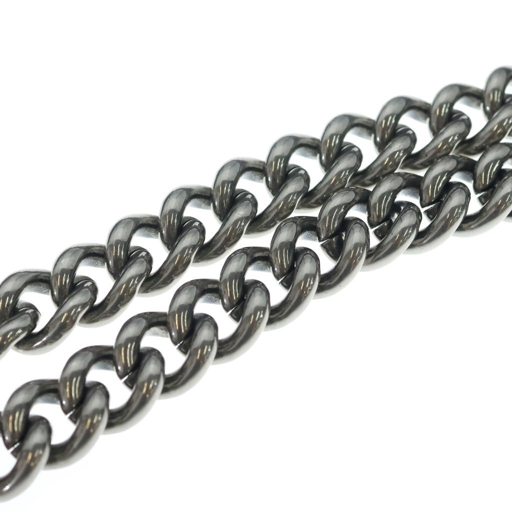 BALENCIAGA(バレンシアガ) 25SS MONACO CHAIN BELT モナコ チェーン付き レザーベルト ブラック/シルバー 811032