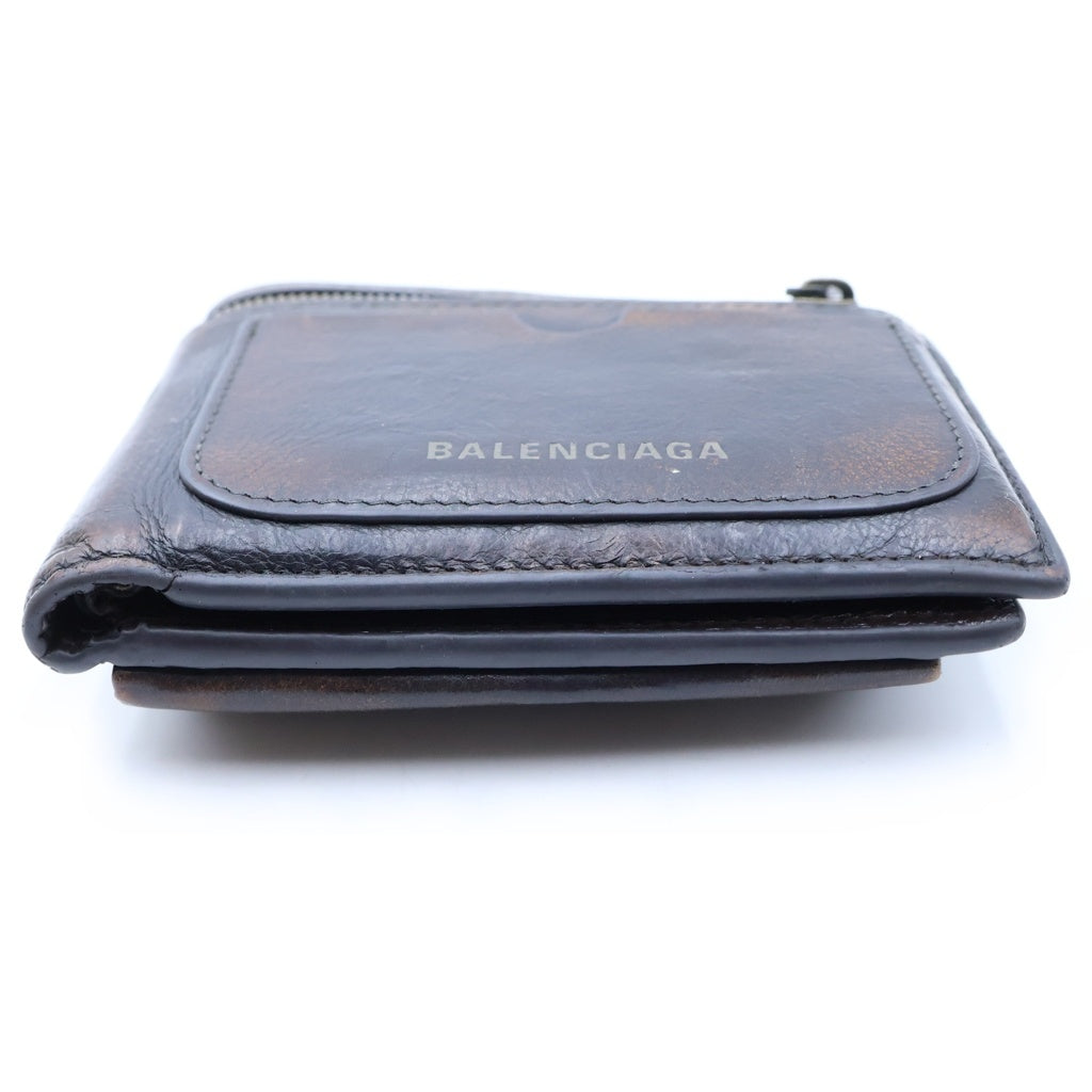 BALENCIAGA(バレンシアガ) 26SS SUPER SQ WALLET スーパースクエア フォールデッドレザーウォレット 二つ折り財布 ブラウン 801837