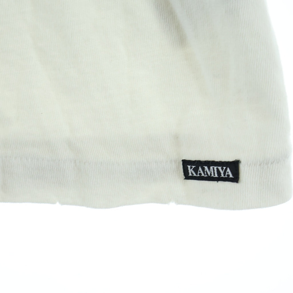 KAMIYA(カミヤ) MESSENGER PIGEON DISTRESSED T-SHIRT 伝書鳩プリント クルーネック半袖Tシャツ カットソー ホワイト G15TS084