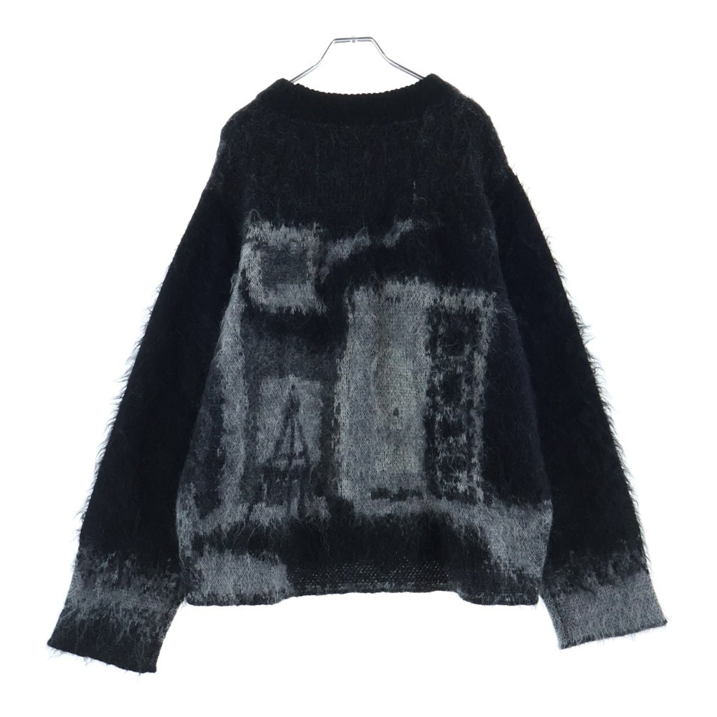 SHINYA KOZUKA(シンヤコズカ) 24AW INTERIOR WITH EASEL STUDIOS別注 インテリア ウィズ イーゼル アルパカ混 プルオーバークルーネックニット セーター ブラック 2502SK107TBA