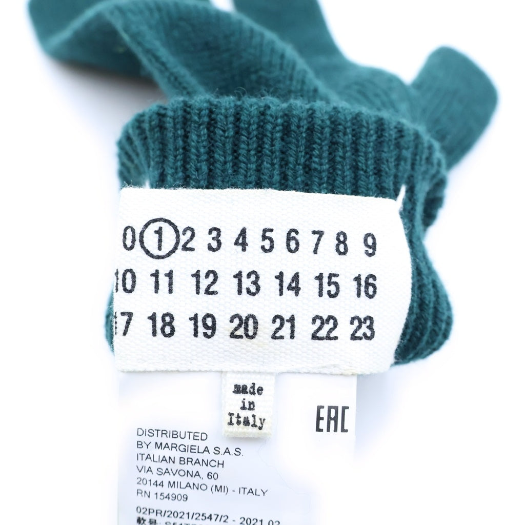 Maison Margiela(メゾンマルジェラ) TABI GLOVES タビ 4ステッチ カシミヤ混 ウールグローブ 手袋 グリーン S51TS0042 S17480