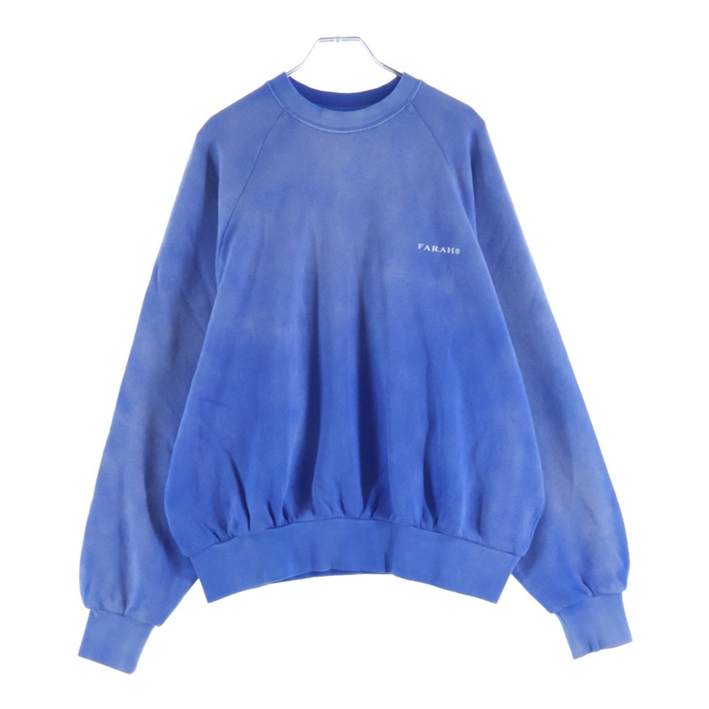 FARAH(ファーラー) Vintage Crewneck Sweatshirt ヴィンテージ加工 クルーネックスウェット トレーナー ブルー FR0601-M3001