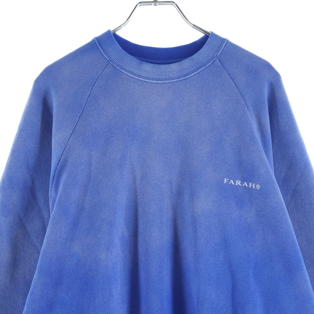 FARAH(ファーラー) Vintage Crewneck Sweatshirt ヴィンテージ加工 クルーネックスウェット トレーナー ブルー FR0601-M3001