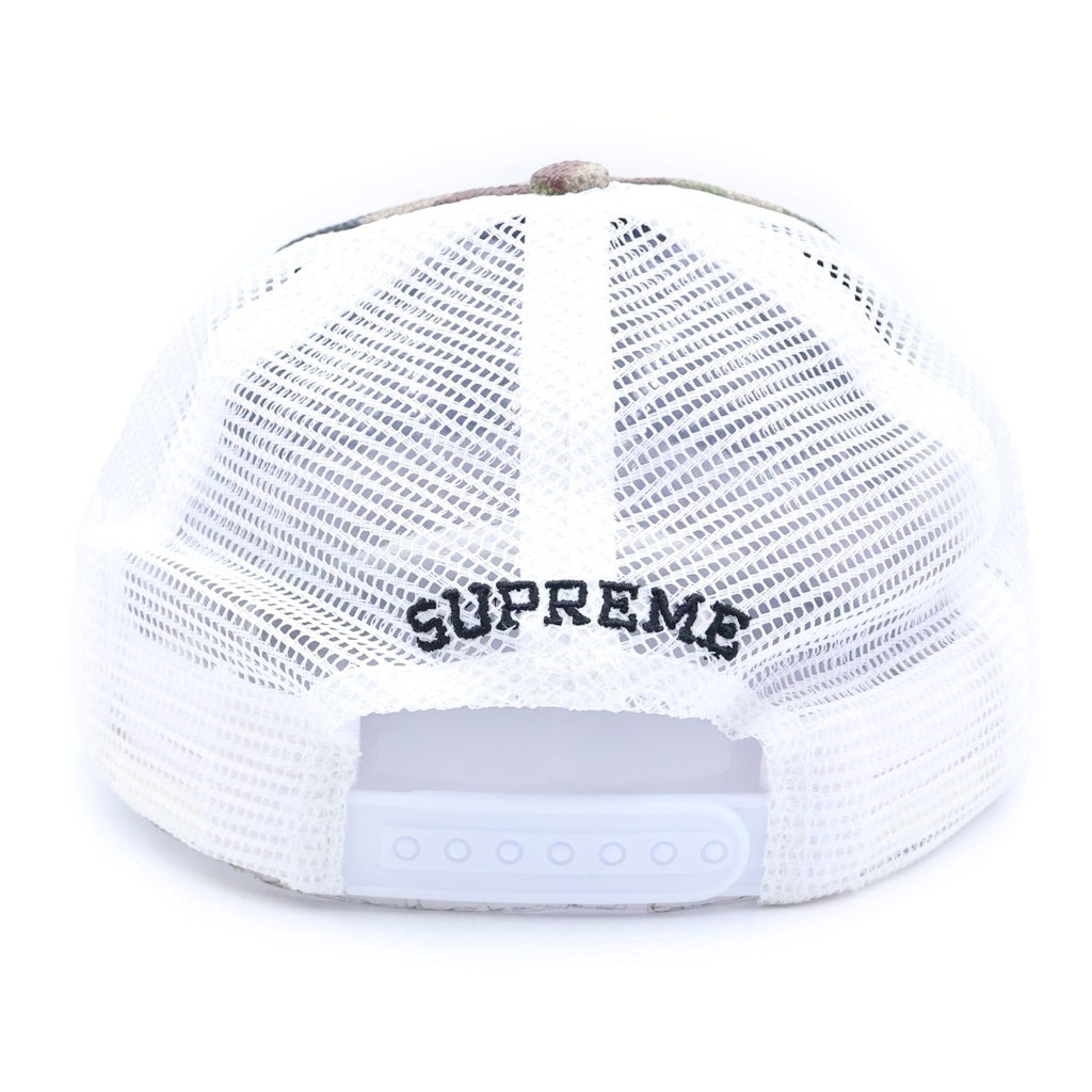 SUPREME(シュプリーム) 26SS Raffia Mesh Back 5 Panel ラフィア ウッドランドカモ メッシュバック 5パネルキャップ 帽子 グリーン