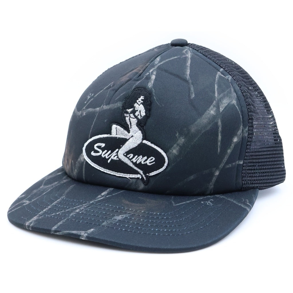 SUPREME(シュプリーム) 25AW Pinup Mesh Back 5 Panel ピンナップ メッシュバック 5パネルキャップ 帽子 ブラック