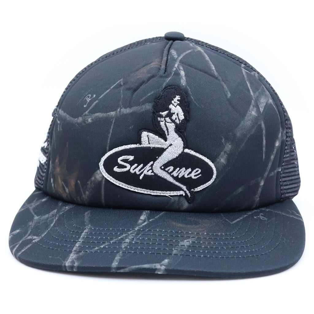 SUPREME(シュプリーム) 25AW Pinup Mesh Back 5 Panel ピンナップ メッシュバック 5パネルキャップ 帽子 ブラック