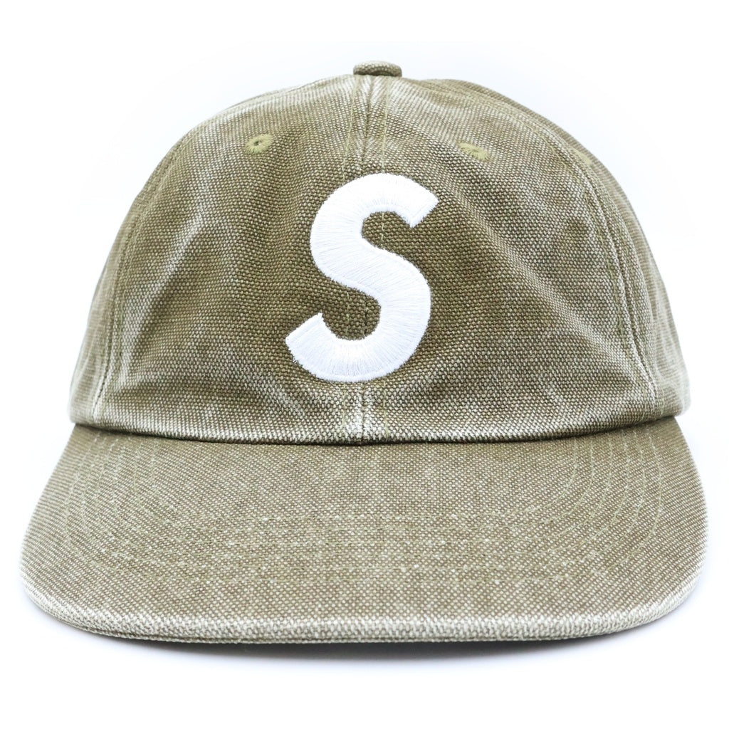 SUPREME(シュプリーム) 25AW Pigment Coated Canvas S Logo 6 Panel ピグメント コーテッドキャンバス Sロゴ 6パネルキャップ 帽子 オリーブ