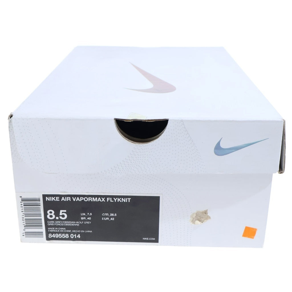 NIKE(ナイキ) AIR VAPORMAX FLYKNIT エアベイパーマックス フライニット ローカットスニーカー グレー US8.5/26.5cm 849558-014