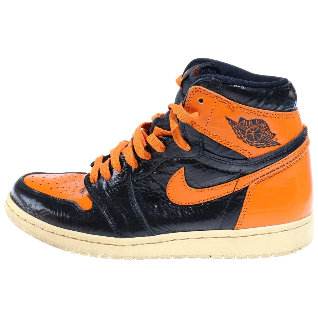 NIKE(ナイキ) AIR JORDAN 1 RETRO HIGH OG SHATTERED BACKBOARD 3.0 エアジョーダン1 シャッタードバックボード ハイカットスニーカー ブラック/オレンジ US9.5/27.5cm 555088-028