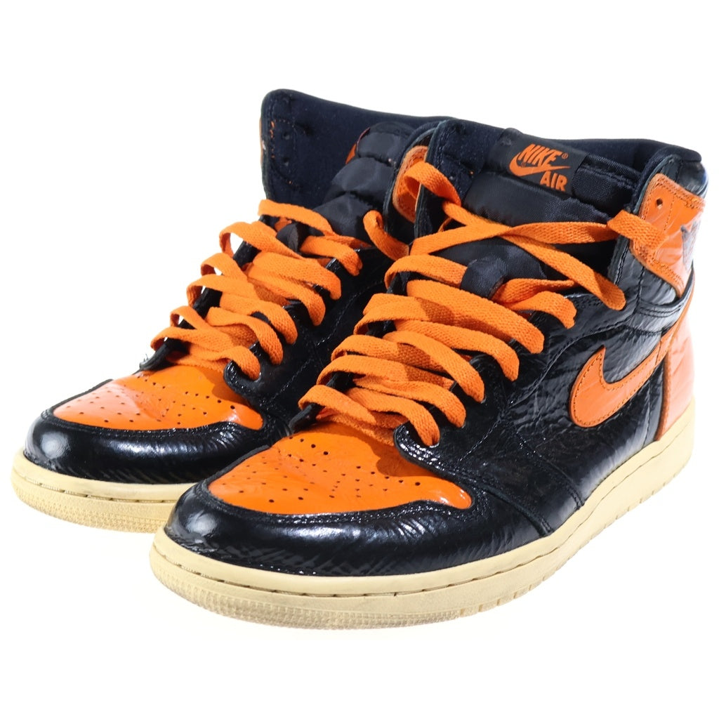 NIKE(ナイキ) AIR JORDAN 1 RETRO HIGH OG SHATTERED BACKBOARD 3.0 エアジョーダン1 シャッタードバックボード ハイカットスニーカー ブラック/オレンジ US9.5/27.5cm 555088-028