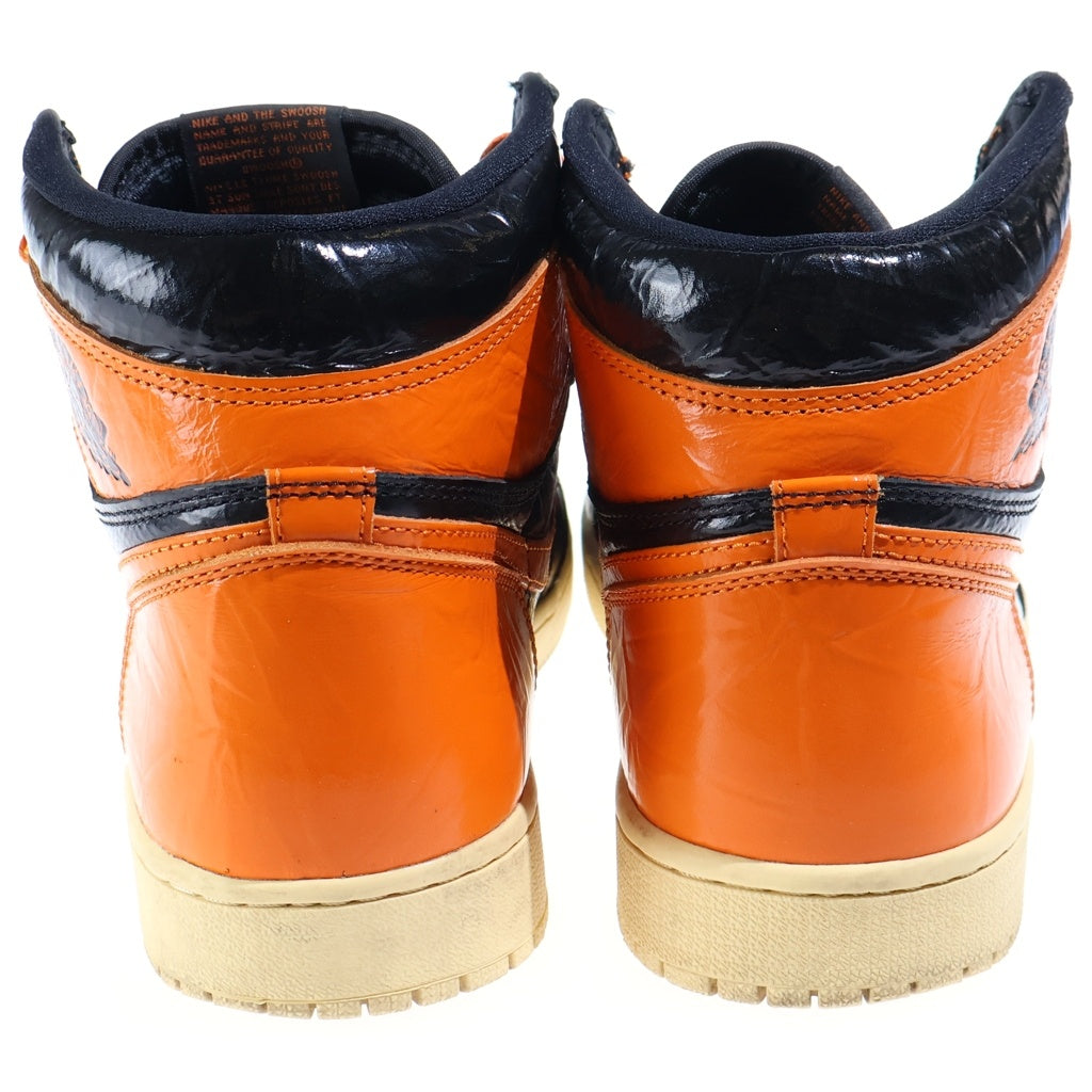 NIKE(ナイキ) AIR JORDAN 1 RETRO HIGH OG SHATTERED BACKBOARD 3.0 エアジョーダン1 シャッタードバックボード ハイカットスニーカー ブラック/オレンジ US9.5/27.5cm 555088-028