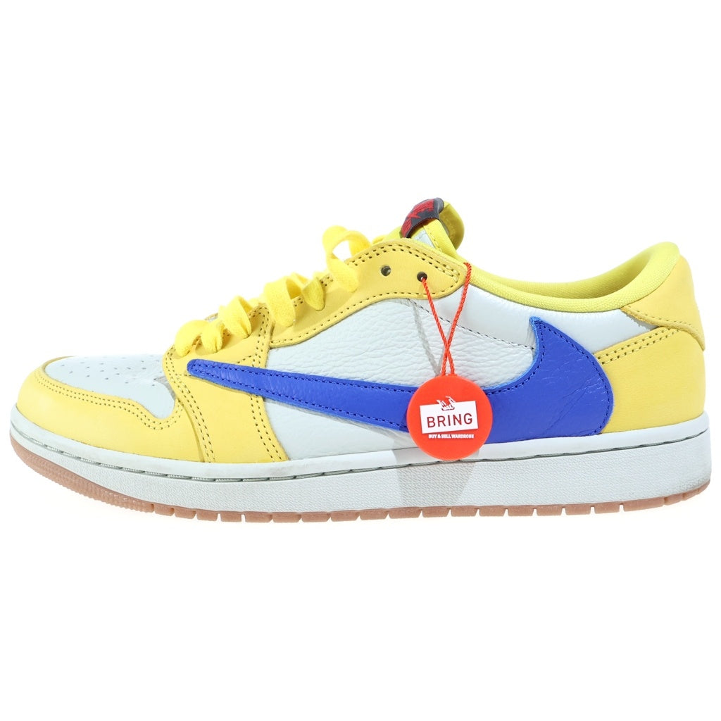 NIKE(ナイキ) ×TRAVIS SCOTT WMNS AIR JORDAN 1 RETRO LOW OG CANARY ウィメンズ エアジョーダン1 カナリー ローカットスニーカー US10.5/27.5cm DZ4137-700 レディース