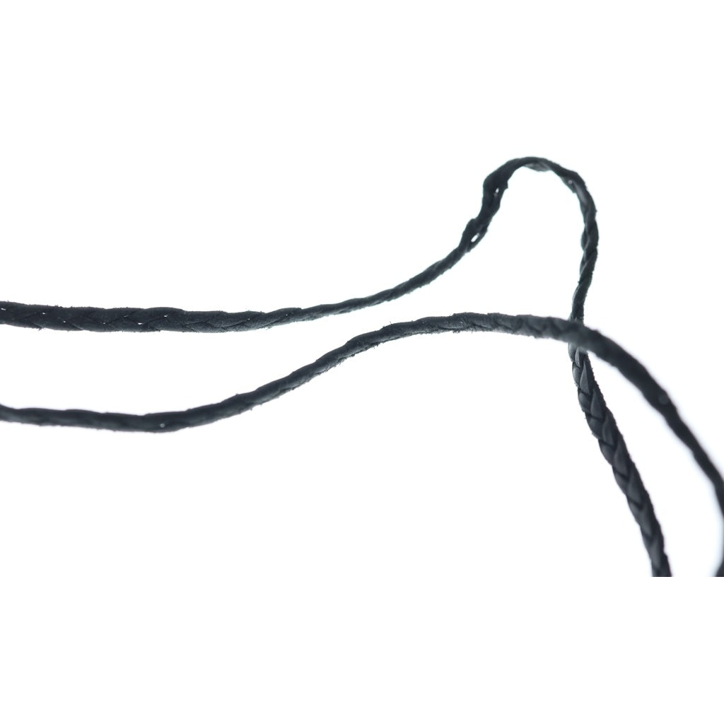 CHROME HEARTS(クロムハーツ) LEATHER BRAID SCROLL ネックレス レザーブレイドネックレス ブラック/シルバー BCA377