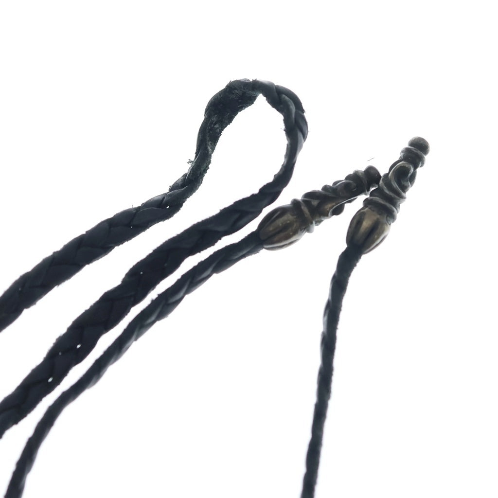 CHROME HEARTS(クロムハーツ) LEATHER BRAID SCROLL ネックレス レザーブレイドネックレス ブラック/シルバー BCA377