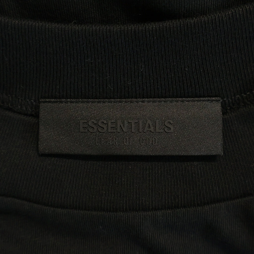 FEAR OF GOD ESSENTIALS(フィアオブゴッド エッセンシャルズ) JERSEY LONG-SLEEVE T-SHIRT ジャージー ロゴプリント クルーネック 長袖Tシャツ カットソー ブラック 125H0244370F