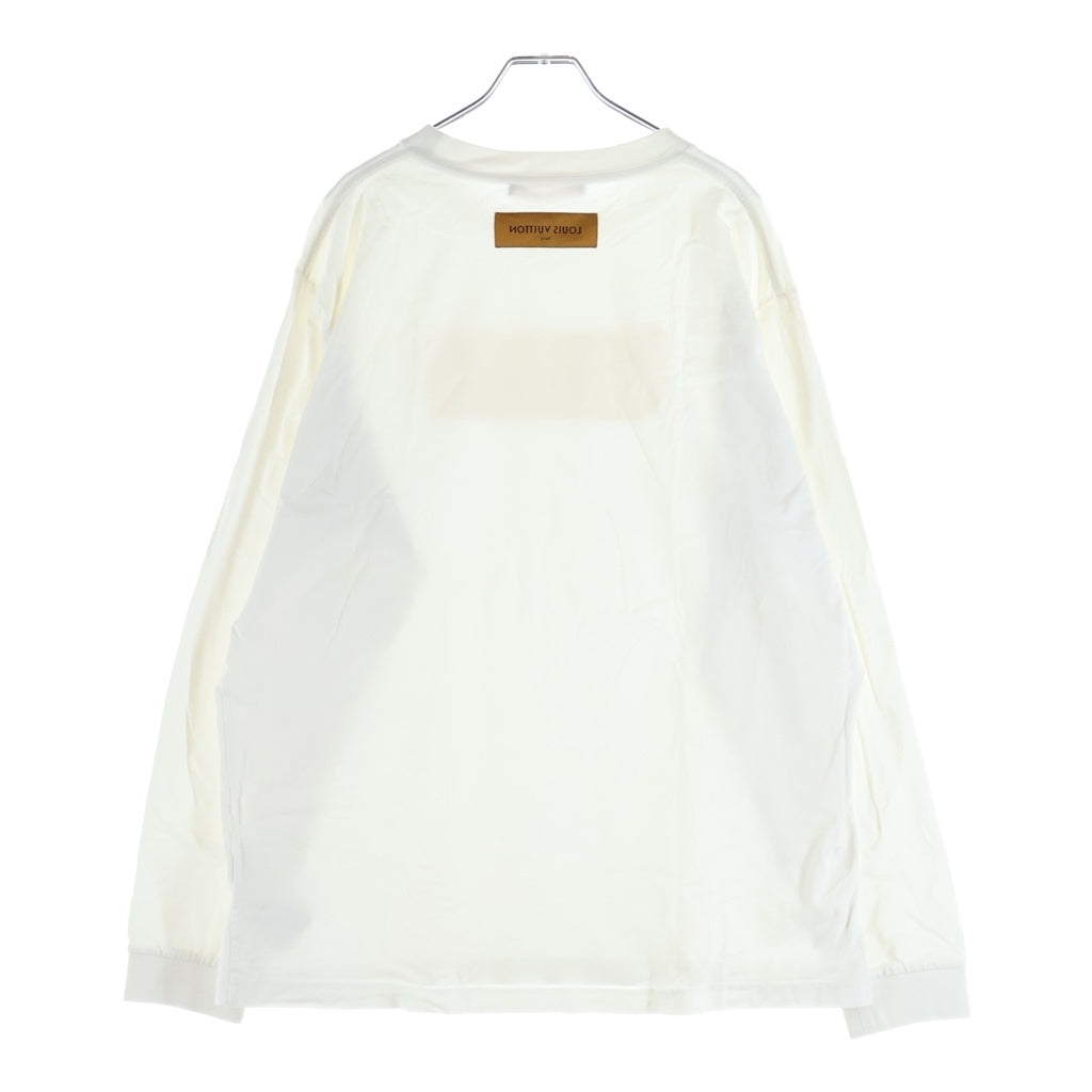 LOUIS VUITTON(ルイヴィトン) 21AW エンボスロゴプリント クルーネック 長袖Tシャツ カットソー ホワイト RM212M DT3 HLY23W