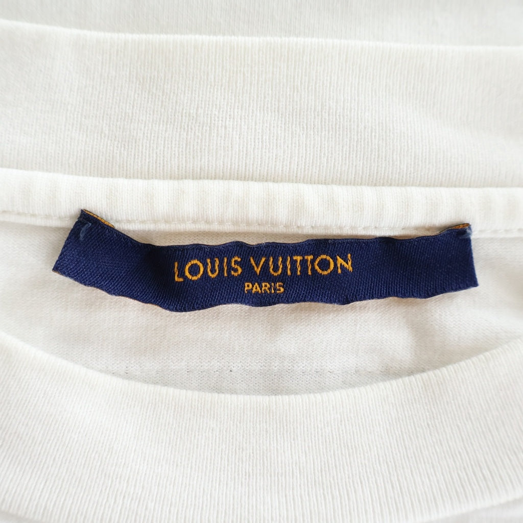 LOUIS VUITTON(ルイヴィトン) 21AW エンボスロゴプリント クルーネック 長袖Tシャツ カットソー ホワイト RM212M DT3 HLY23W