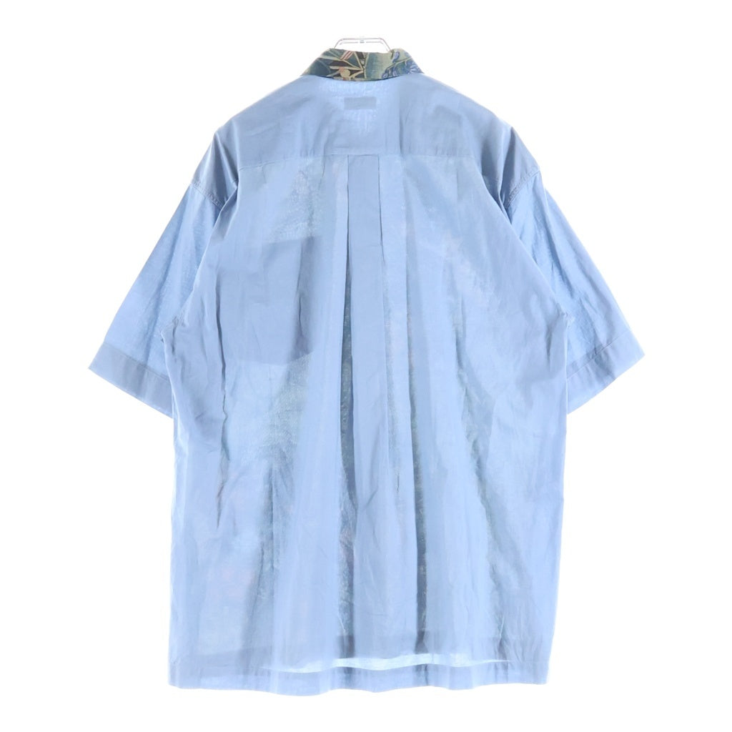 DRIES VAN NOTEN(ドリスヴァンノッテン) BOTANICAL SHIRT ボタニカルデザイン 半袖シャツ ブルー