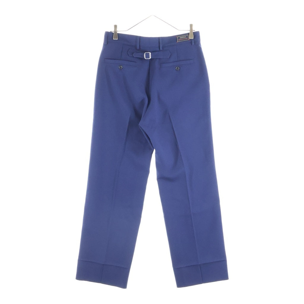 GUCCI(グッチ) フルイドドリル バックベルト クロップド センタープレス スラックスパンツ ネイビー 690469 Z798C
