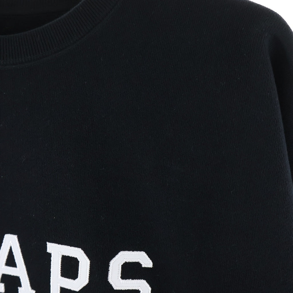 WTAPS(ダブルタップス) 24SS ACADEMY SWEATER / COTTON. COLLEGE フロントロゴパッチ クルーネックプルオーバースウェット トレーナー ブラック 241ATDT-CSM03