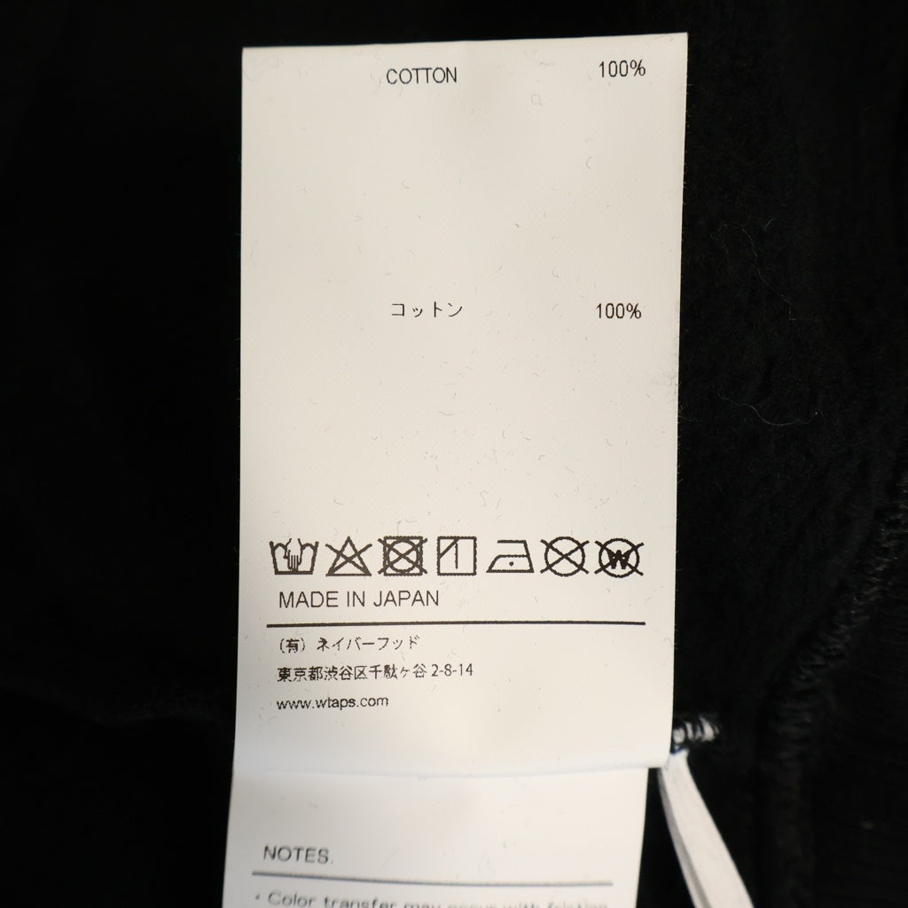 WTAPS(ダブルタップス) 24SS ACADEMY SWEATER / COTTON. COLLEGE フロントロゴパッチ クルーネックプルオーバースウェット トレーナー ブラック 241ATDT-CSM03