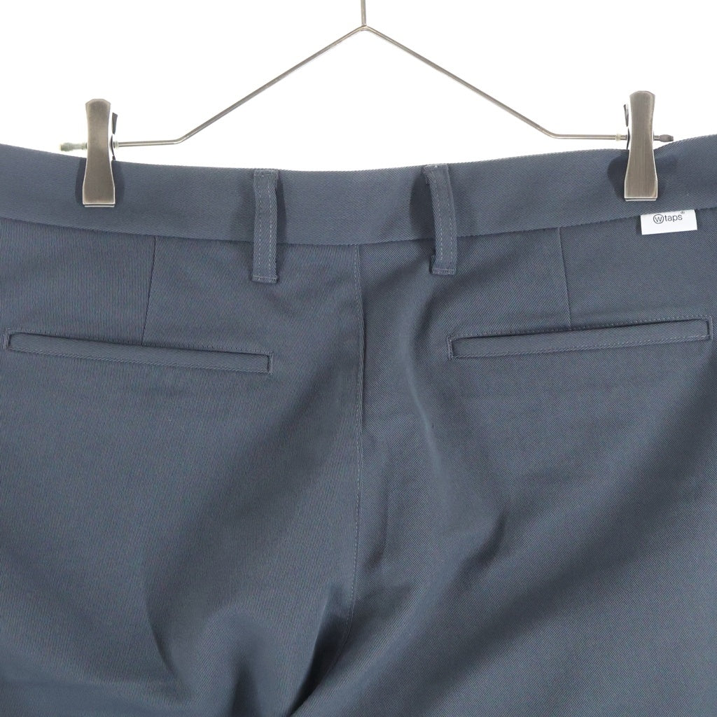 WTAPS(ダブルタップス) 25AW WRKT2002 TROUSERS / POLY. TWILL ツイル ワークトラウザー ワイドストレートパンツ グレー 252TQDT-PTM06