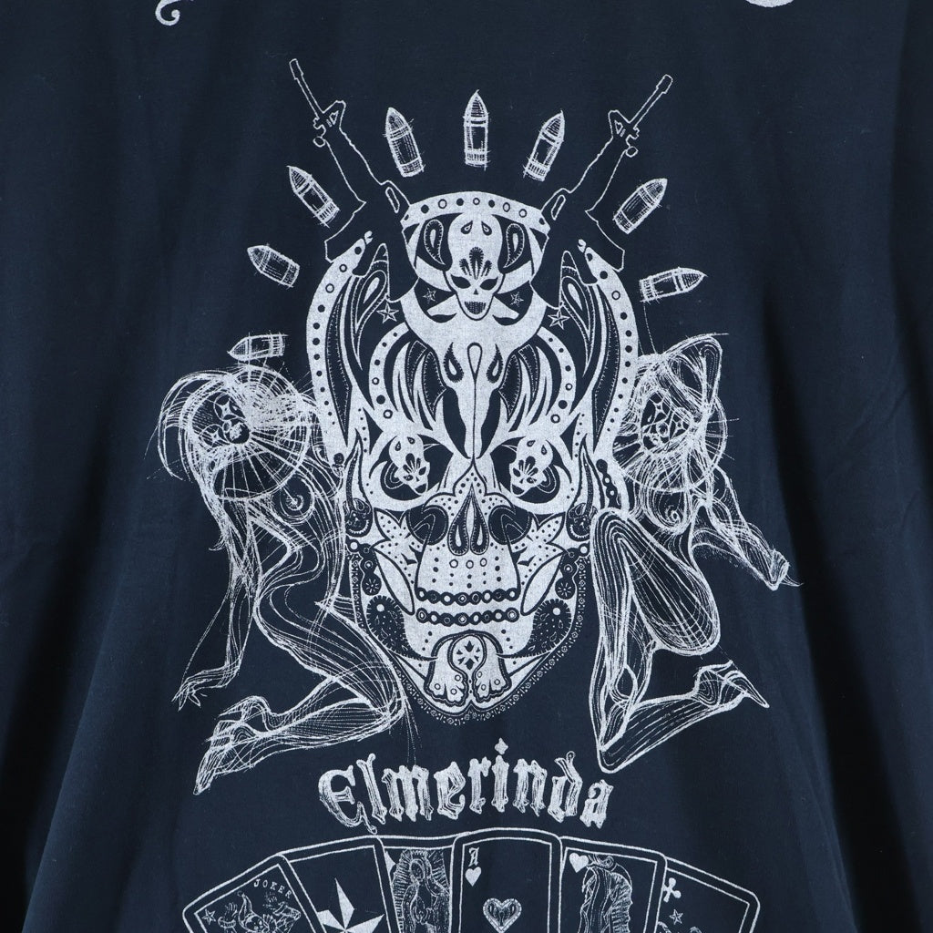 GIVENCHY(ジバンシィ) リカルドティッシ期 スカルタトゥープリント クルーネック半袖Tシャツ カットソー ネイビー 9S 7268 37