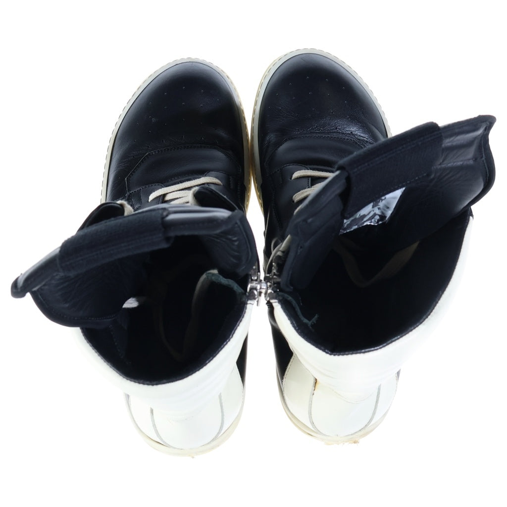Rick Owens(リックオウエンス) GEOBASKET ジオバスケット レザーハイカットスニーカー ブラック/ホワイト