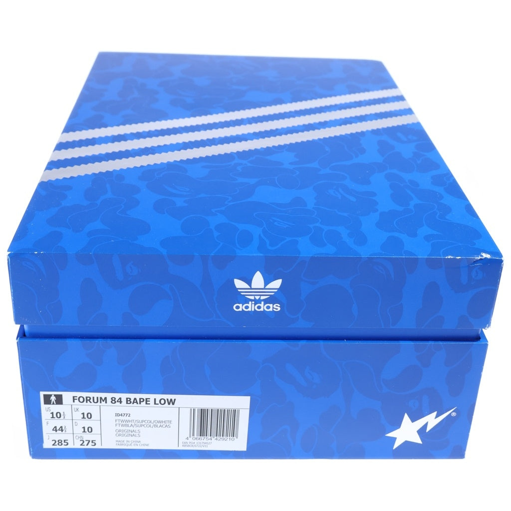 adidas(アディダス) ×A BATHING APE FORUM 84 LOW 30TH ANNIVERSARY アベイシングエイプ フォーラム 30周年 ローカットスニーカー ブルー/ホワイト US10.5/28.5cm ID4772