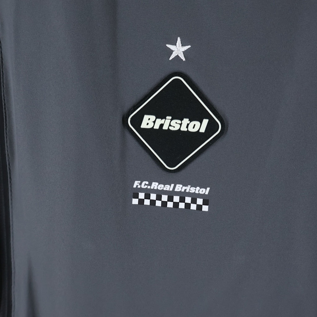 F.C.R.B./F.C.Real Bristol/FCRB(エフシーアールビー/エフシーレアルブリストル) 19SS WARM UP JACKET ウォームアップジャケット 袖ロゴプリント ジップアップフーデッドジャケット グレー FCRB-190006