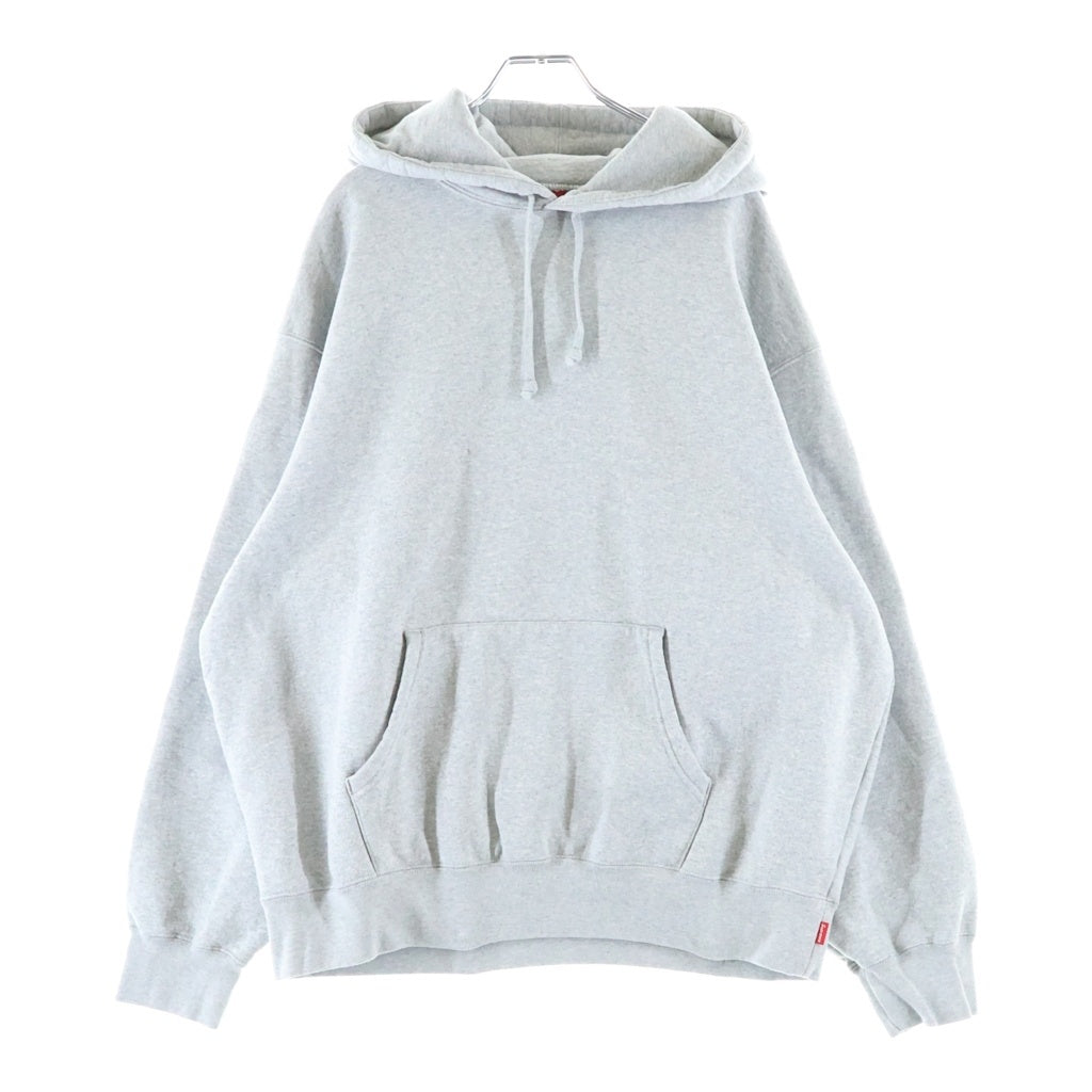 SUPREME(シュプリーム) 24AW Satin Applique Hooded Sweatshirt サテンアップリケロゴ プルオーバースウェットパーカー フーディー グレー