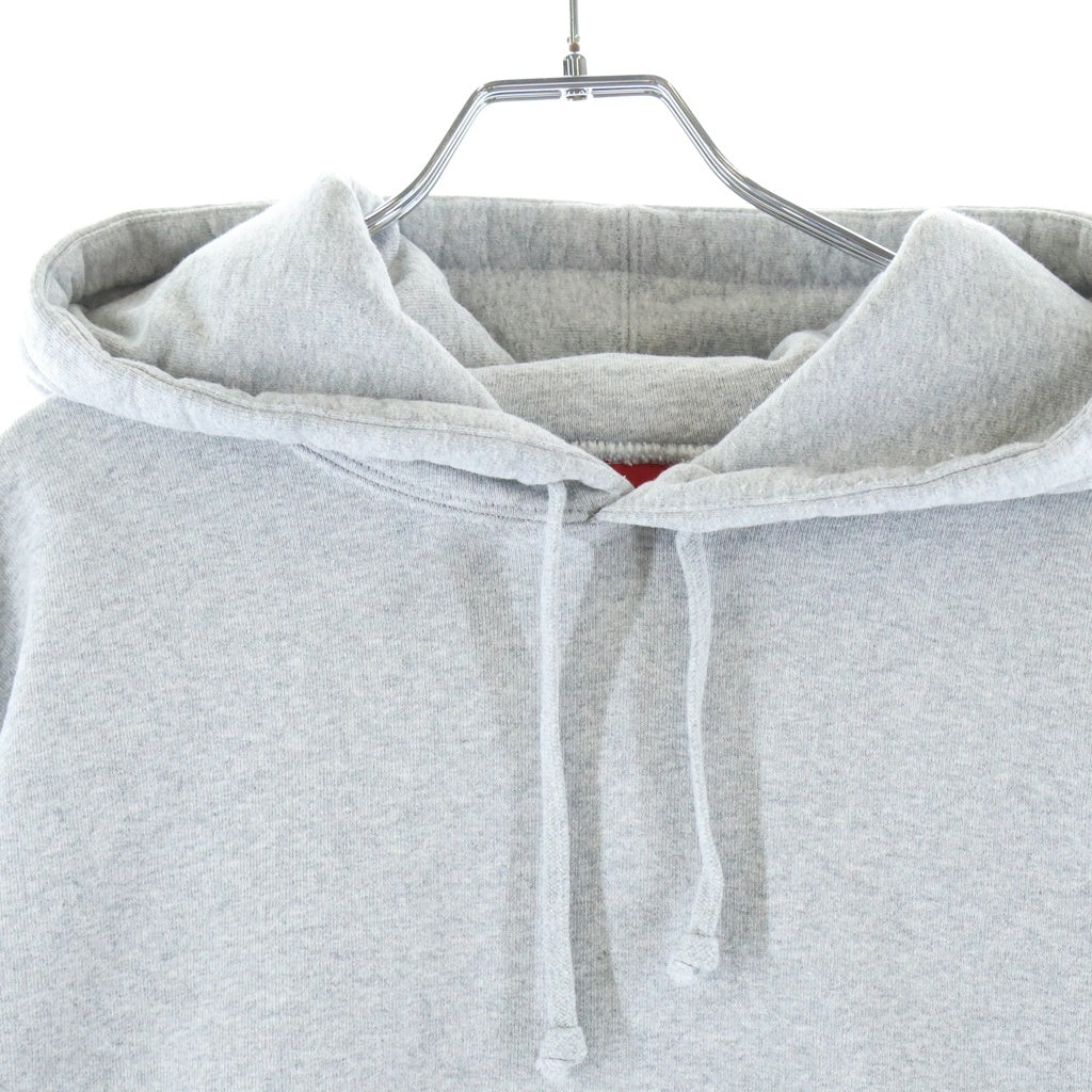 SUPREME(シュプリーム) 24AW Satin Applique Hooded Sweatshirt サテンアップリケロゴ プルオーバースウェットパーカー フーディー グレー